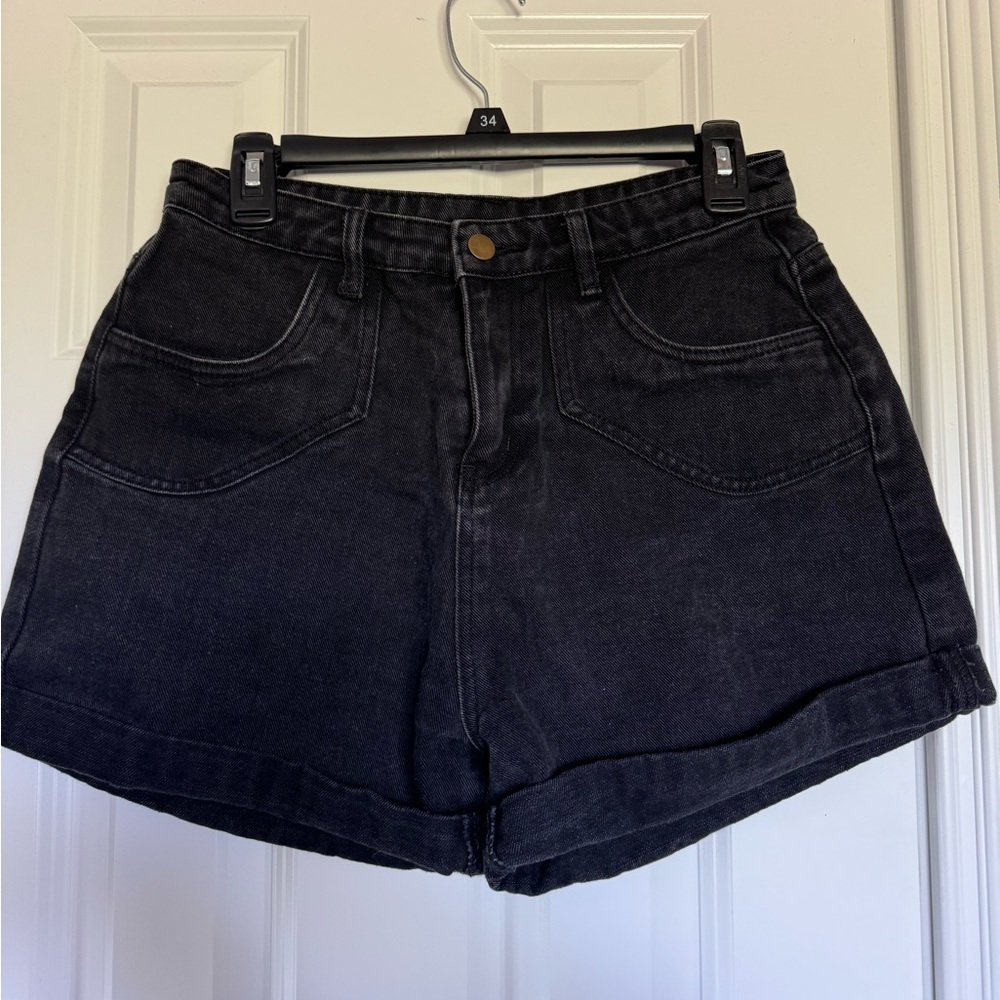 Princess Polly Black Jean Shorts